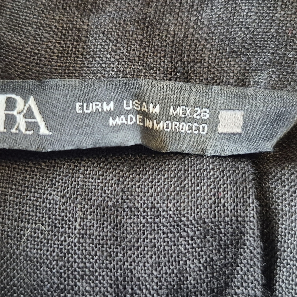 Zara Black Linen Sleevless Blouse - Picture 6 of 9